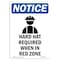 Signmission OSHA, Hard Hat Required, 14in X 10in Rigid Plastic, 10" W, 14" H, Portrait, OS-NS-P-1014-V-13247 OS-NS-P-1014-V-13247 - alternate 1